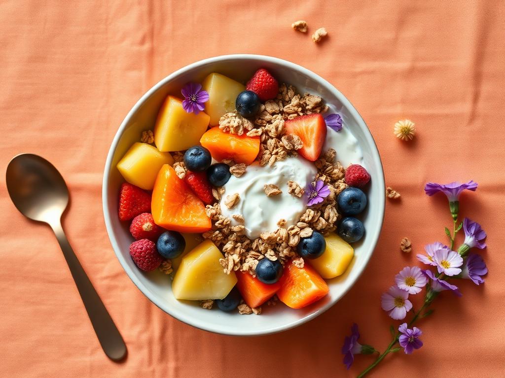 Colorful breakfast bowl